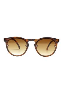 Солнцезащитные очки коричневого цвета с серебристыми заклёпками - RUTH ECAILLES MARRON