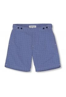 Pantalones cortos de playa con estampado geométrico azul marino / blanco - ANGRA TAILORED LONG NAVY BLUE