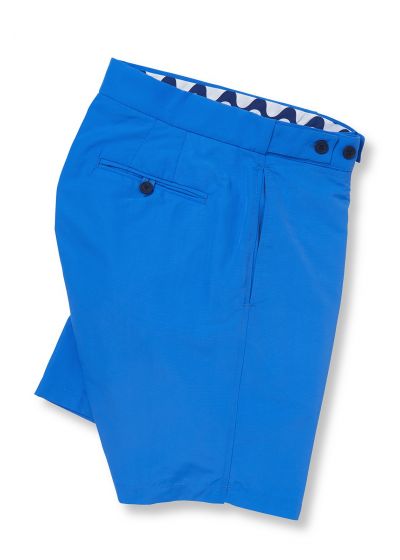 Пляжные шорты синего цвета с карманами, регулируются по талии - BLOCK TAILORED LONG BLUE