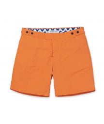 Orange shorts with pockets and fitted cut - BLOCK TAILORED LONG ORANGE