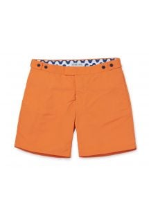 Oranje shorts met zakken, getailleerde pasvorm - BLOCK TAILORED LONG ORANGE