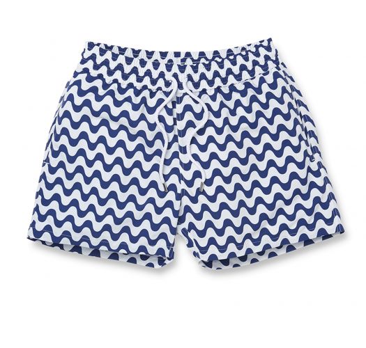 White & navy blue beach shorts - COPACABANA SPORT NAVY BLUE
