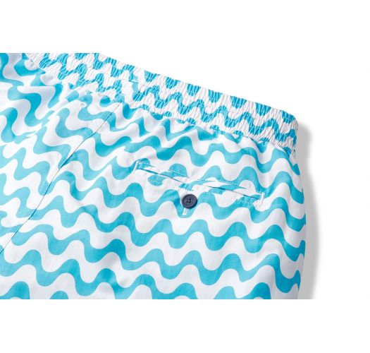 Sky blue/white wavy print swimming shorts - COPACABANA SPORT AGUA