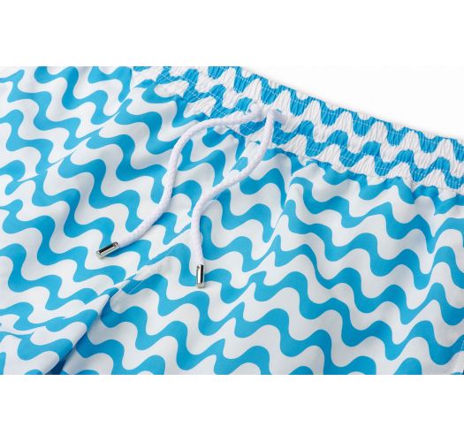 Sky blue/white wavy print swimming shorts - COPACABANA SPORT AGUA