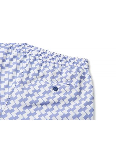 Купальные шорты в геометрический принт сиреневого/белого цветов - LEME SPORT LILAC