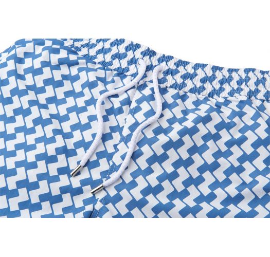 Geometric blue/white print swimming shorts - LEME SPORT SLATE BLUE