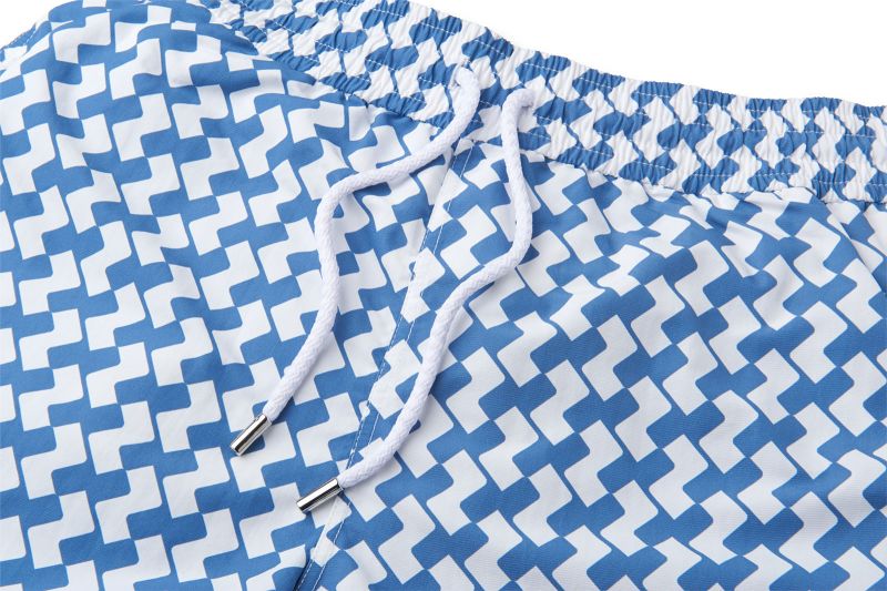 Купальные шорты в геометрический принт синего/белого цвета - LEME SPORT SLATE BLUE