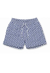 White & marine blue beach shorts - IPANEMA SPORT NAVY BLUE