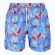 Pantalones cortos de natacion para hombre hojas azules sobre fondo rojo  - FLOR SELVATICA