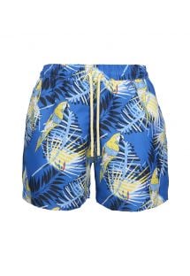 Blå svømme-shorts med en papegøye - SWIM SHORTS GUACA-MAYAS SLIM