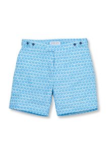 Buttoned bermuda type shorts in a blue pattern - PLANALTO TAILORED LONG WATER BLUE