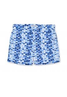 Beach shorts with white and blue print - SAMBA TAILORED SHORT SKY BLUE