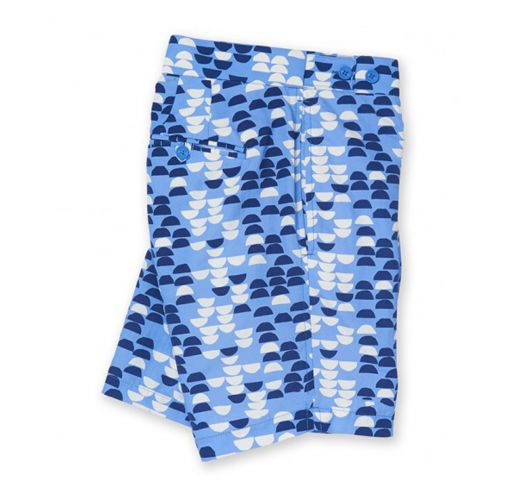 Short de bain graphique bleu/blanc et poches - SAMBA TAILORED SHORT SKY BLUE