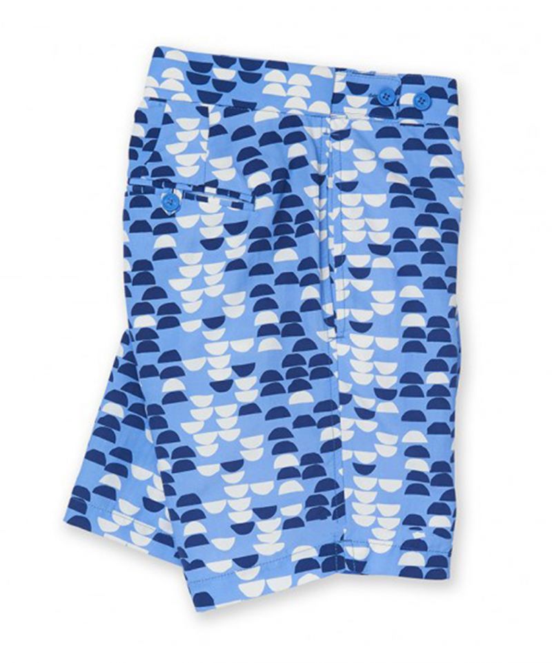 Пляжные шорты с бело-синим принтом - SAMBA TAILORED SHORT SKY BLUE