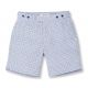 Pantalones cortos de playa de patrón geométrico azul marino / blanco - WAVE TAILORED LONG NAVY BLUE