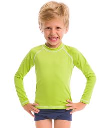 T-shirt garçon vert anis manches longues coutures contrastantes - CAMISETA LIMA - SOLAR PROTECTION UV.LINE
