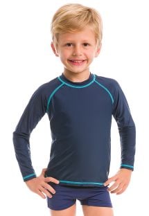 Granatowa dziecięca koszulka z długim rękawem SPF50 - CAMISETA MARINHO - SOLAR PROTECTION UV.LINE