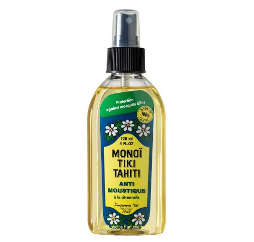 Monoï med citronolie, myggebalsam - Tiki Monoi ANTIMOUSTIQUE 120 ml