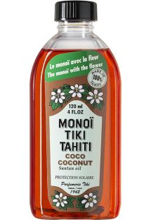 Aceite perfumado de flores y coco, con filtro solar de índice 3 y sin parabenos - Tiki Monoi Coco SPF3 120 ml