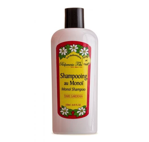 Parfumeret shampoo fra Tiaré, beriget med monoï, ingen parabener - TIKI SHAMPOING MONOI TIARE 250ml