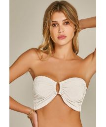 TOP BIQUINI SCARF TEXTURA LOSANGO OFF WHITE