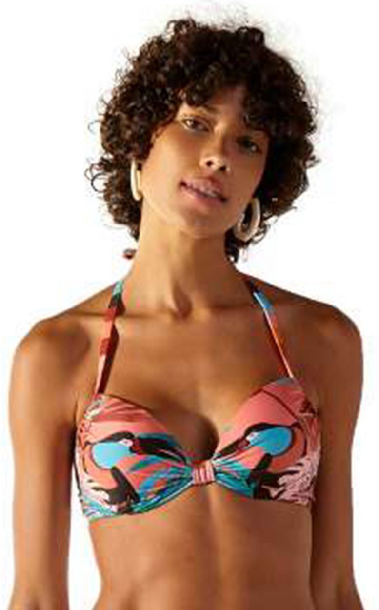 Tropical pink padded balconette top - TOP PACIFICO CHIC PALMAR