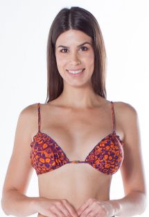 Ripple orange / purple leopard triangle bikini top - TOP RIPPLE JAGUAR