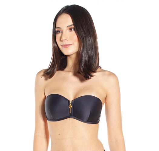 TOP ZIPPER MANGA PRETO