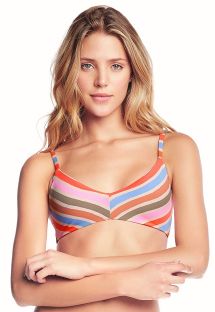 Colorful stripes bra bikini with adjustable straps - TOP CREME DE PAPAYA
