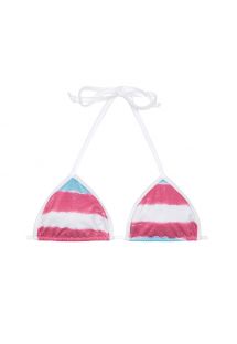 Blå pg rosa knyttefarget triangel bikinioverdel - SOUTIEN ROSATYE