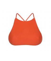 Orange swimsuit crop top with cross-over back - SOUTIEN AMBRA JUPE SOMBRERO