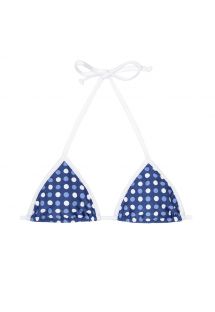 Top di bikini a triangolo blu/bianco con pois - SOUTIEN GOLFINHO