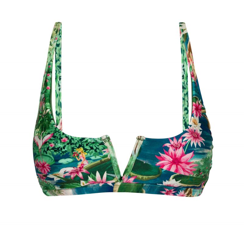 Green tropical V bralette top - TOP AMAZONIA BRA-V