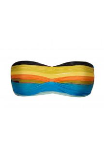 Colorful stripe bandeau top with a clip - TOP ARTSY BANDEAU-PLI