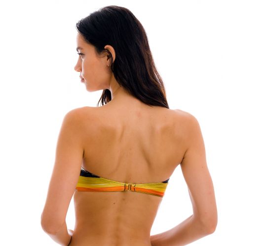 Top de bikini bandeau con estampado a rayas de colores y detalle de pinza - TOP ARTSY BANDEAU-PLI