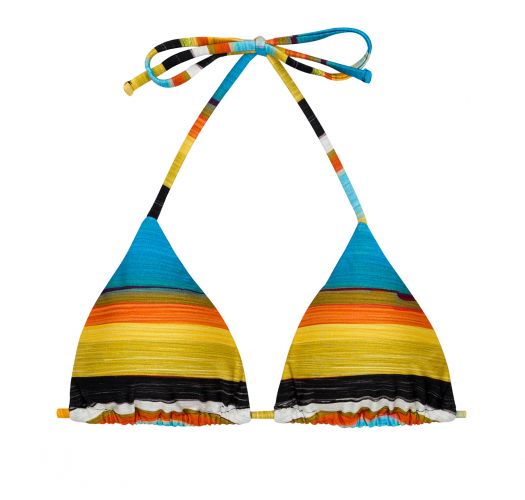Top de bikini de triángulo corredizo a rayas de colores - TOP ARTSY TRI-INV