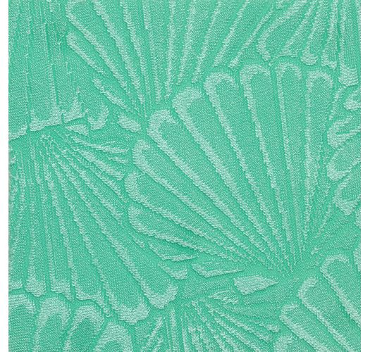 Sea green bandeau top with shell pattern - TOP ATLANTIS BANDEAU-PLI