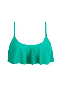 Frilled green bikini top withadjustable straps - TOP BAHAMAS BABADO
