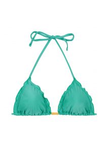 Bikini triangular verde con bordes ondulados - TOP BAHAMAS FRUFRU