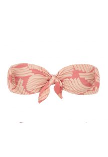 Pink print  bandeau top with front knot - TOP BANANA ROSE BANDEAU
