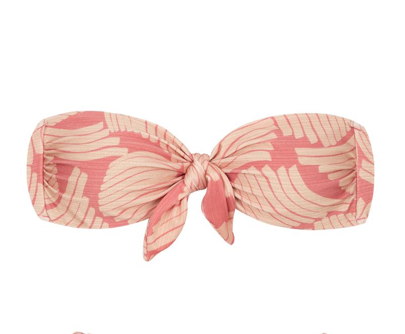 Pink print  bandeau top with front knot - TOP BANANA ROSE BANDEAU