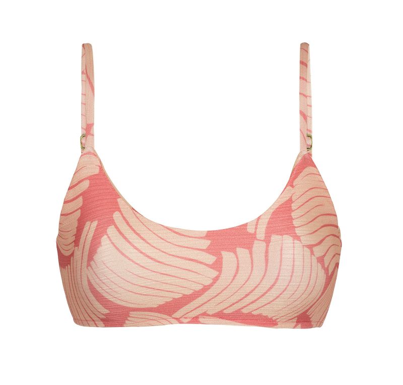 Pink banana print adjustable bikini top - TOP BANANA ROSE BRA