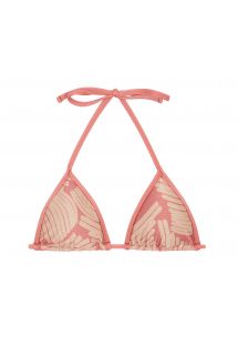 Trójkątny wiązany top do bikini w róże - TOP BANANA ROSE LACINHO