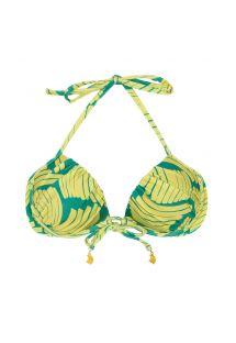 Balconette bikini top in green banana print - TOP BANANA YELLOW BALCONET