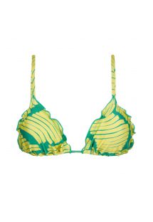 Wavy triangle top with green banana print - TOP BANANA YELLOW FRUFRU