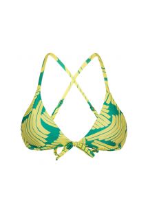 green print bra top crossed back - TOP BANANA YELLOW MICRO