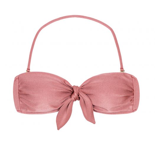Iridescent pink bandeau top with removable stripes - TOP CALLAS BANDEAU