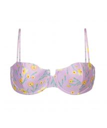 Textured pastel floral balconette bikini top - TOP CANOLA BALCONET