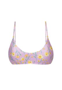 Reggiseno bikini lilla con fiori a bralette regolabile - TOP CANOLA BRALETTE