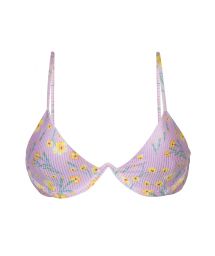 Purple V-underwired bikini top in flowers - TOP CANOLA TRI-ARO